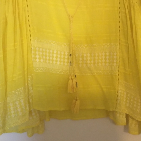TRYB Embroidered cotton top with tassels NWOT - Picture 4 of 6